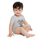 Baby Hippo Rainbow Bodysuit - Light Up Their World - Athletic Heather - Baby Short One Sleeve Piece