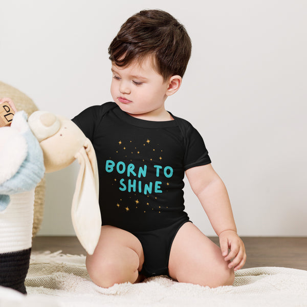 Born to Shine Baby One-Piece - Black - Bodysuits