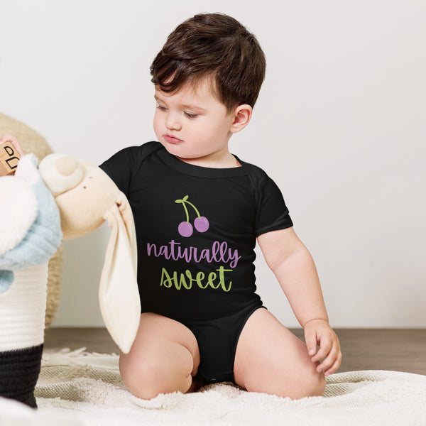 Naturally Sweet Baby Onesie – Cherish Every Moment - Black -