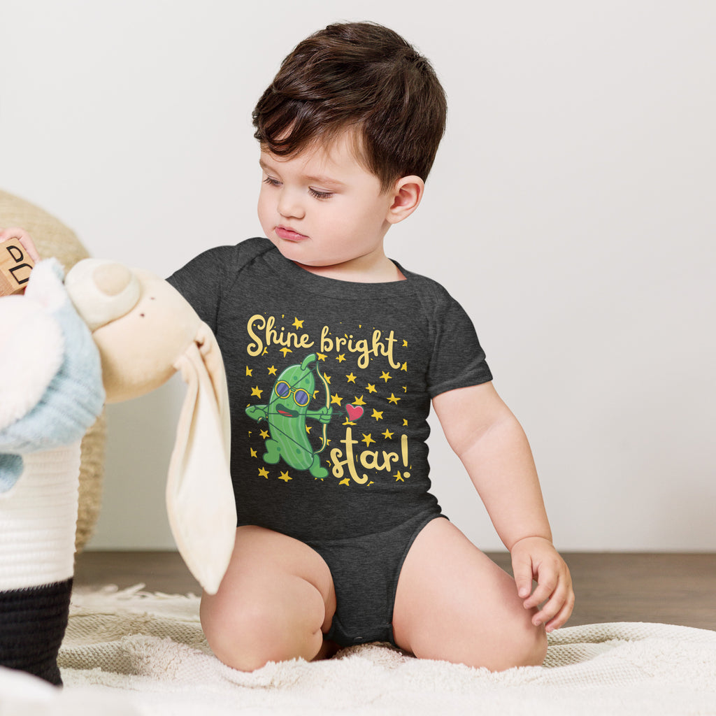 Shine Bright, Star! - Cute Pickle Baby Bodysuit - - Baby Short One Sleeve Piece