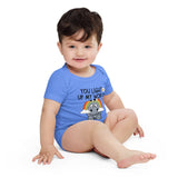 Baby Hippo Rainbow Bodysuit - Light Up Their World - Heather Columbia Blue - Baby Short One Sleeve Piece