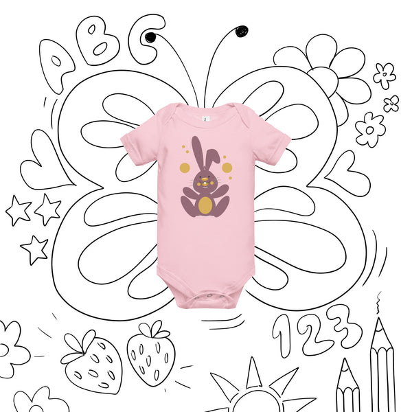 Adorable Bunny Bliss Baby - - Baby Short One Sleeve Piece