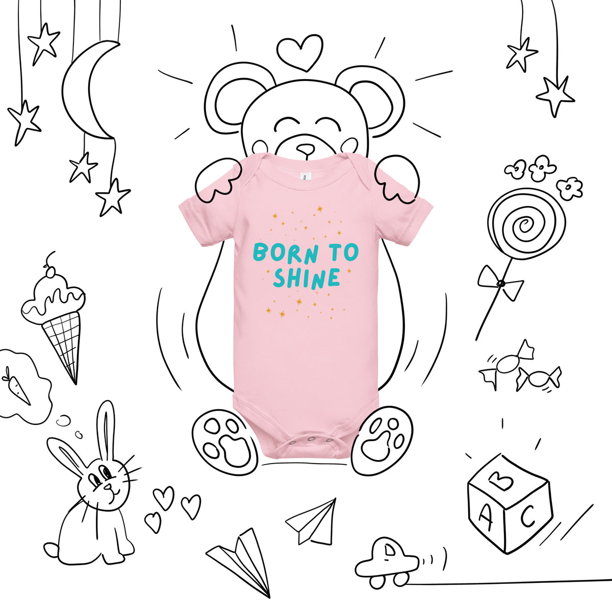 Born to Shine Baby One-Piece - - Bodysuits