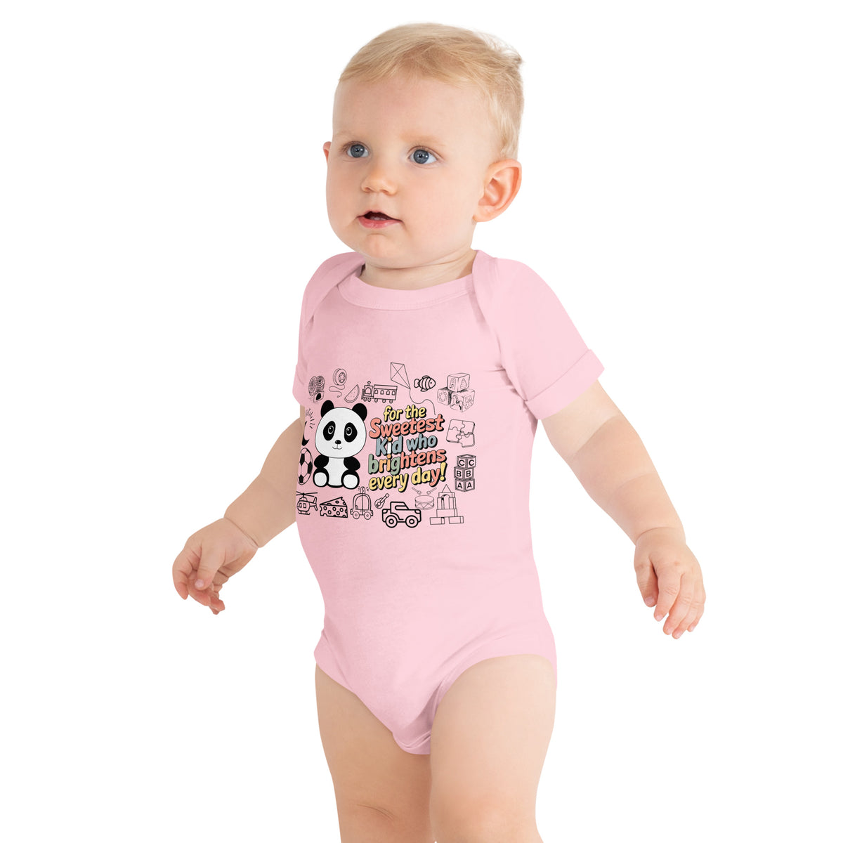 Adorable Panda Baby Onesie - Perfect Gift for Kids - Pink - Baby Short One Sleeve Piece