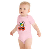 Sunshine Baby Gift - Cherries and Flower Onesie - Pink - Baby Short One Sleeve Piece