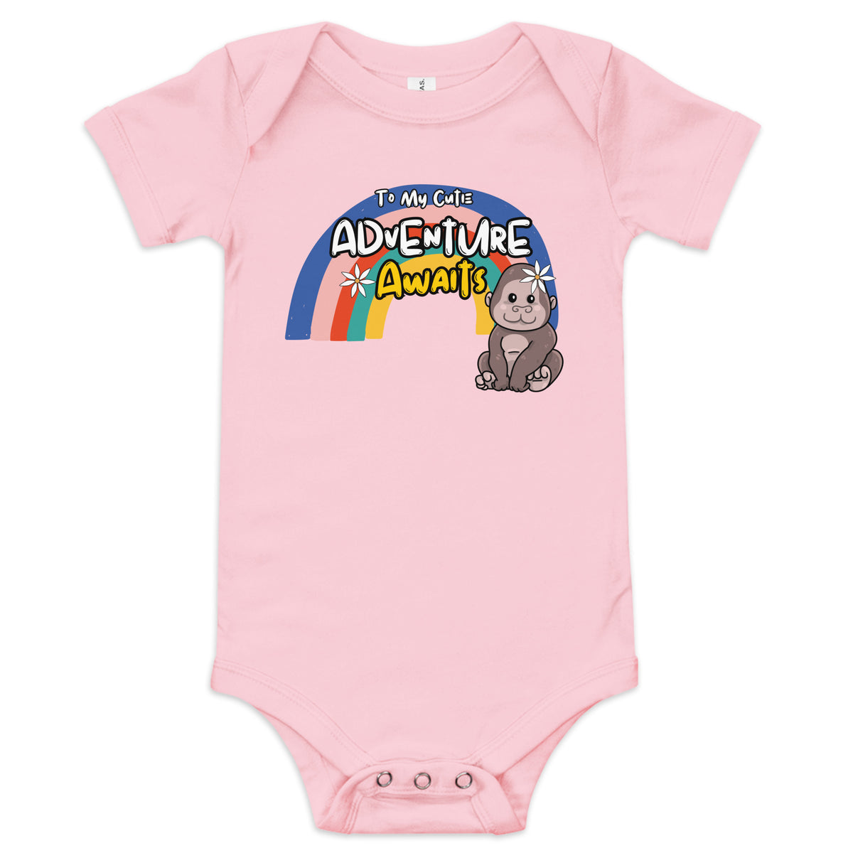 To My Cute Adventure Awaits - A Playful Gorilla Onesie - - Baby Short One Sleeve Piece