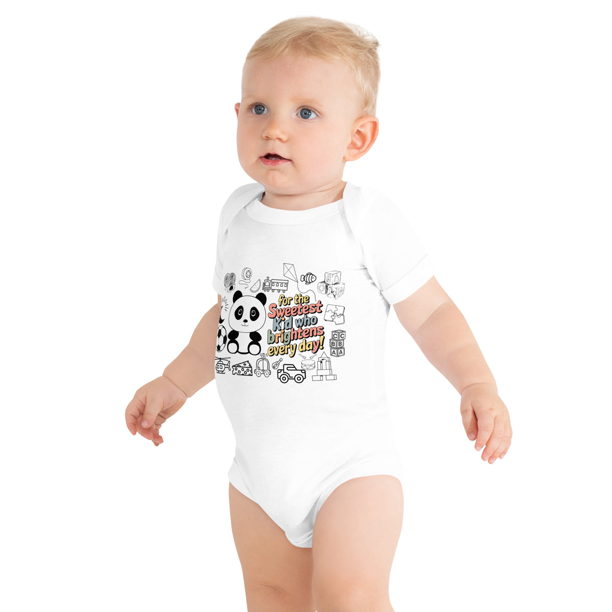 Adorable Panda Baby Onesie - Perfect Gift for Kids - White - Baby Short One Sleeve Piece