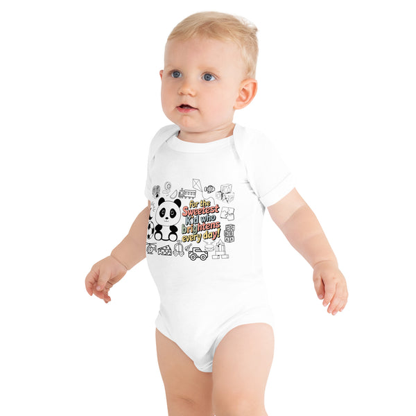 Adorable Panda Baby Onesie - Perfect Gift for Kids - White - Baby Short One Sleeve Piece