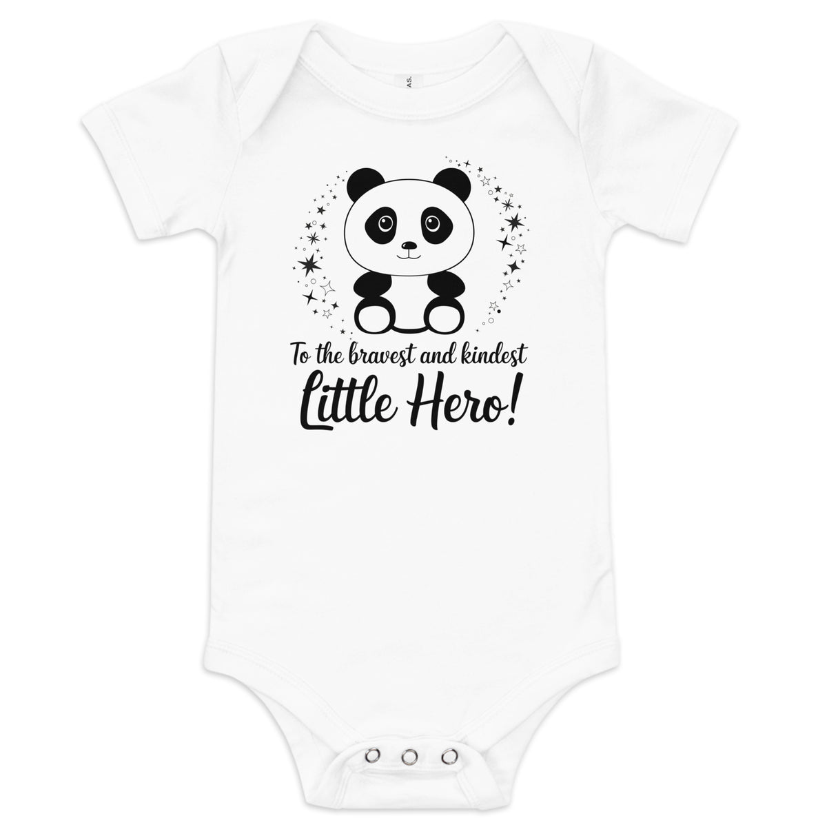 Adorable Panda Baby Onesie - Perfect for Little Heroes - White - Baby Short One Sleeve Piece