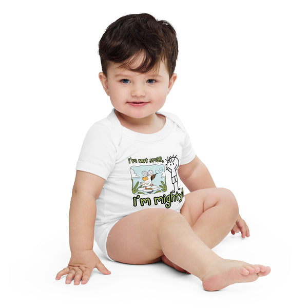 I'm Not Small - I'm Mighty Baby Bodysuit - - Baby Short One Sleeve Piece