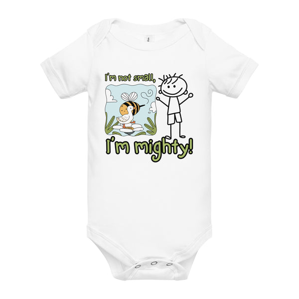 I'm Not Small - I'm Mighty Baby Bodysuit - - Baby Short One Sleeve Piece