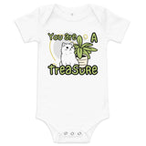 Adorable Cat and Plant Baby One-Piece - - Baby Short One Sleeve Piece