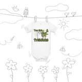 Adorable Cat and Plant Baby One-Piece - - Baby Short One Sleeve Piece