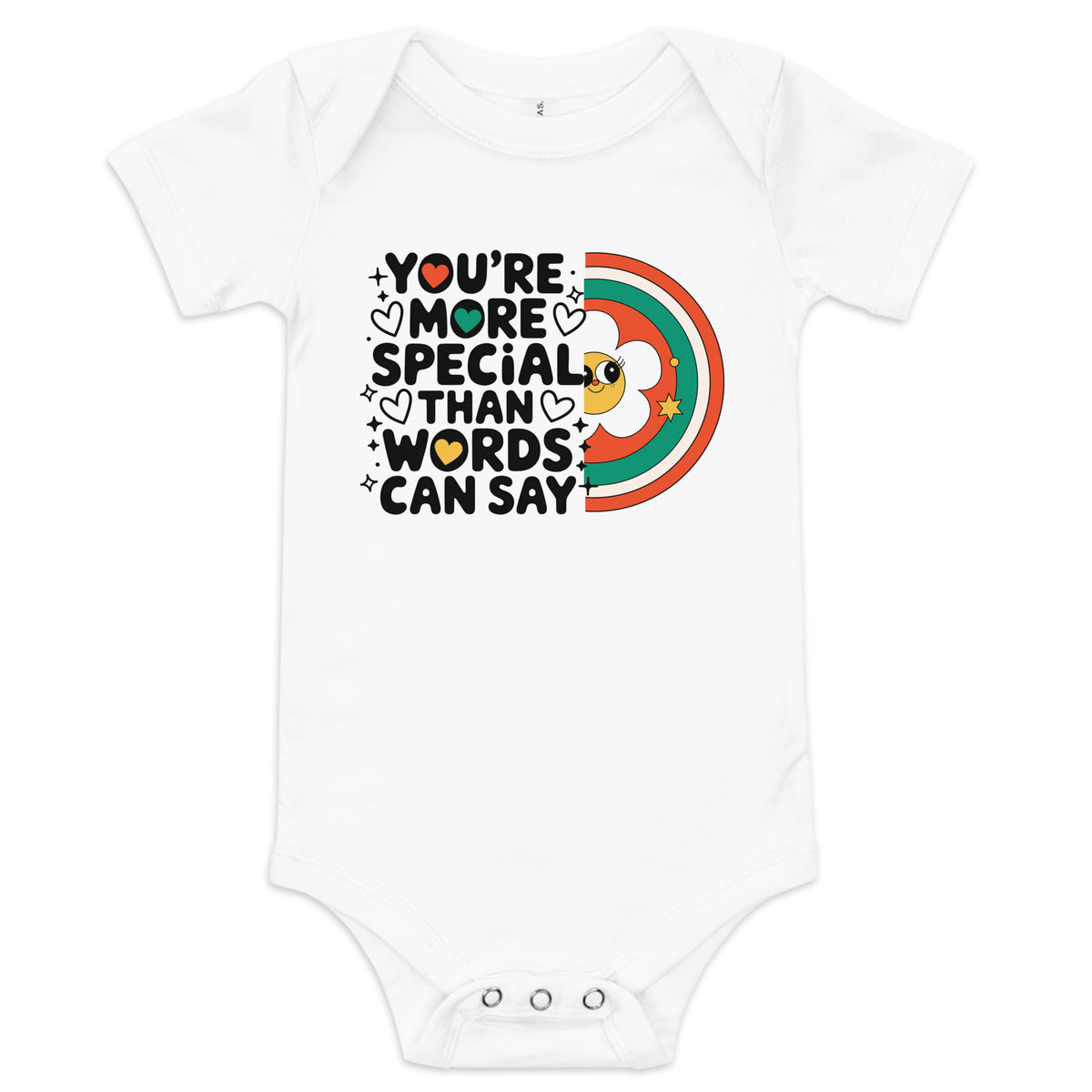 You're More Special Than Words Can Say Baby Bodysuit - White - Baby Short One Sleeve Piece