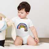 To My Cute Adventure Awaits - A Playful Gorilla Onesie - White - Baby Short One Sleeve Piece