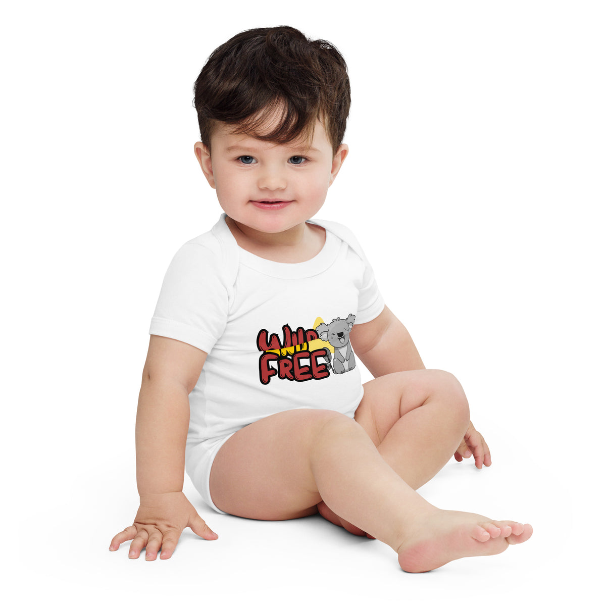 Wild & Free Koala - A Playful Baby Onesie - - Baby Short One Sleeve Piece