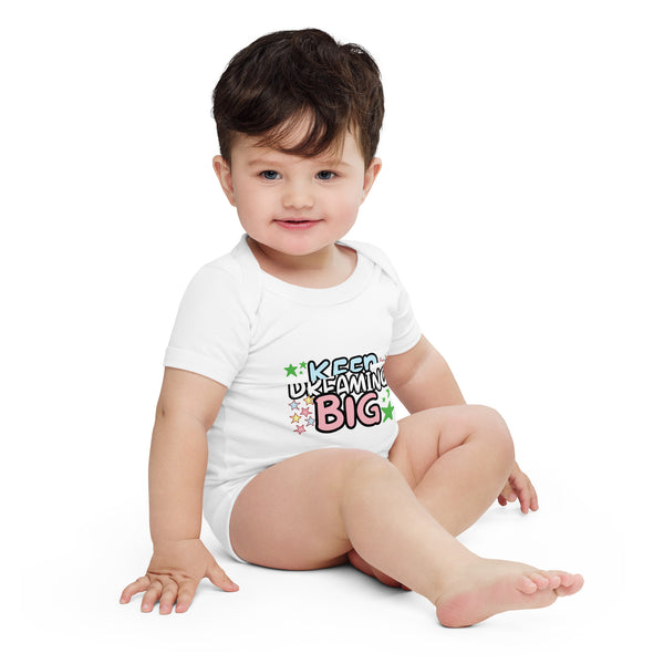 Keep Dreaming Big - Motivational Baby Bodysuit - White - Baby Short One Sleeve Piece