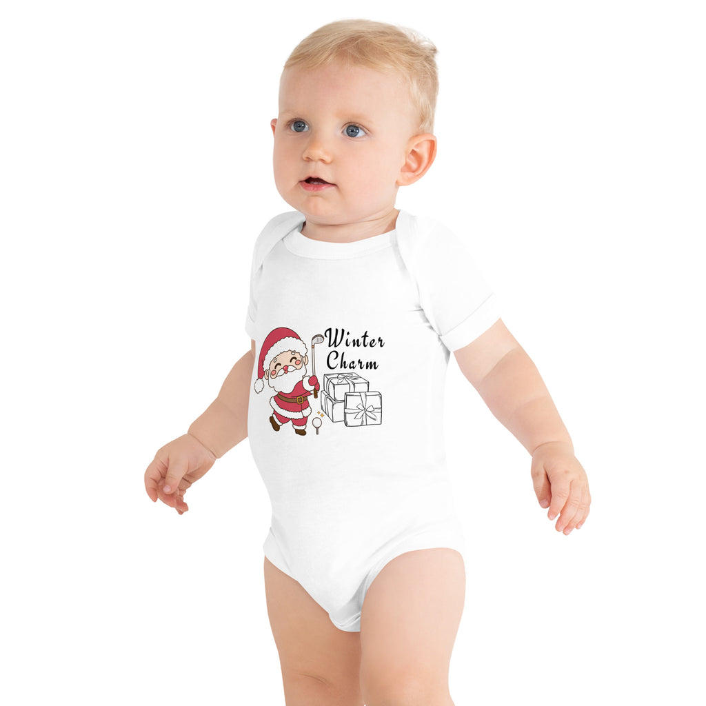 Santa's Golfer - Baby Onesie - White - Baby Short One Sleeve Piece