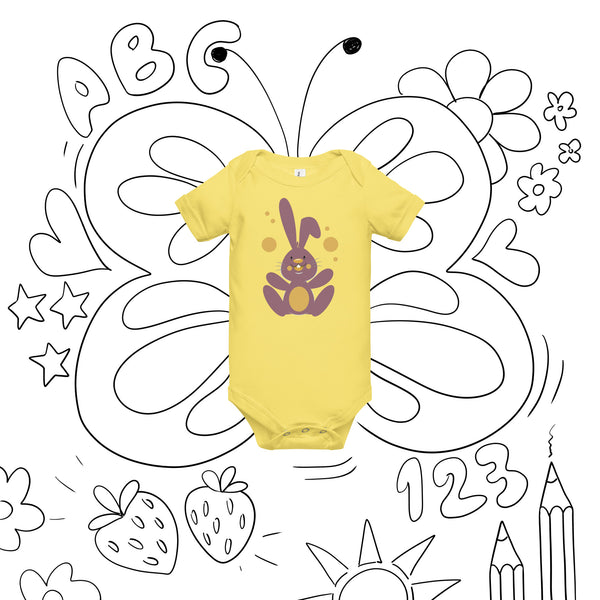 Adorable Bunny Bliss Baby - - Baby Short One Sleeve Piece