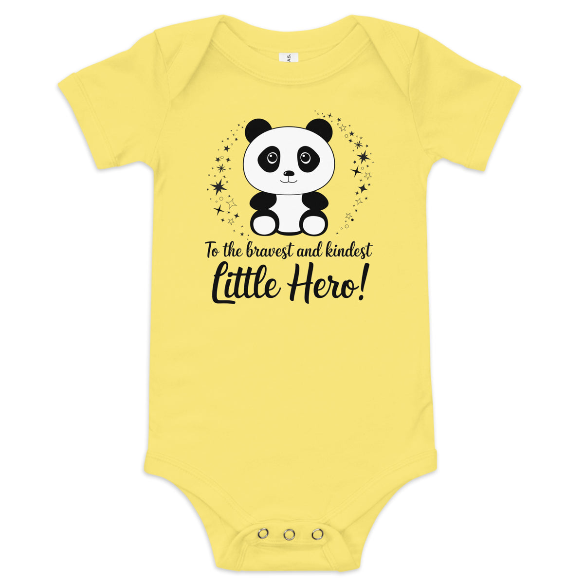 Adorable Panda Baby Onesie - Perfect for Little Heroes - Yellow - Baby Short One Sleeve Piece