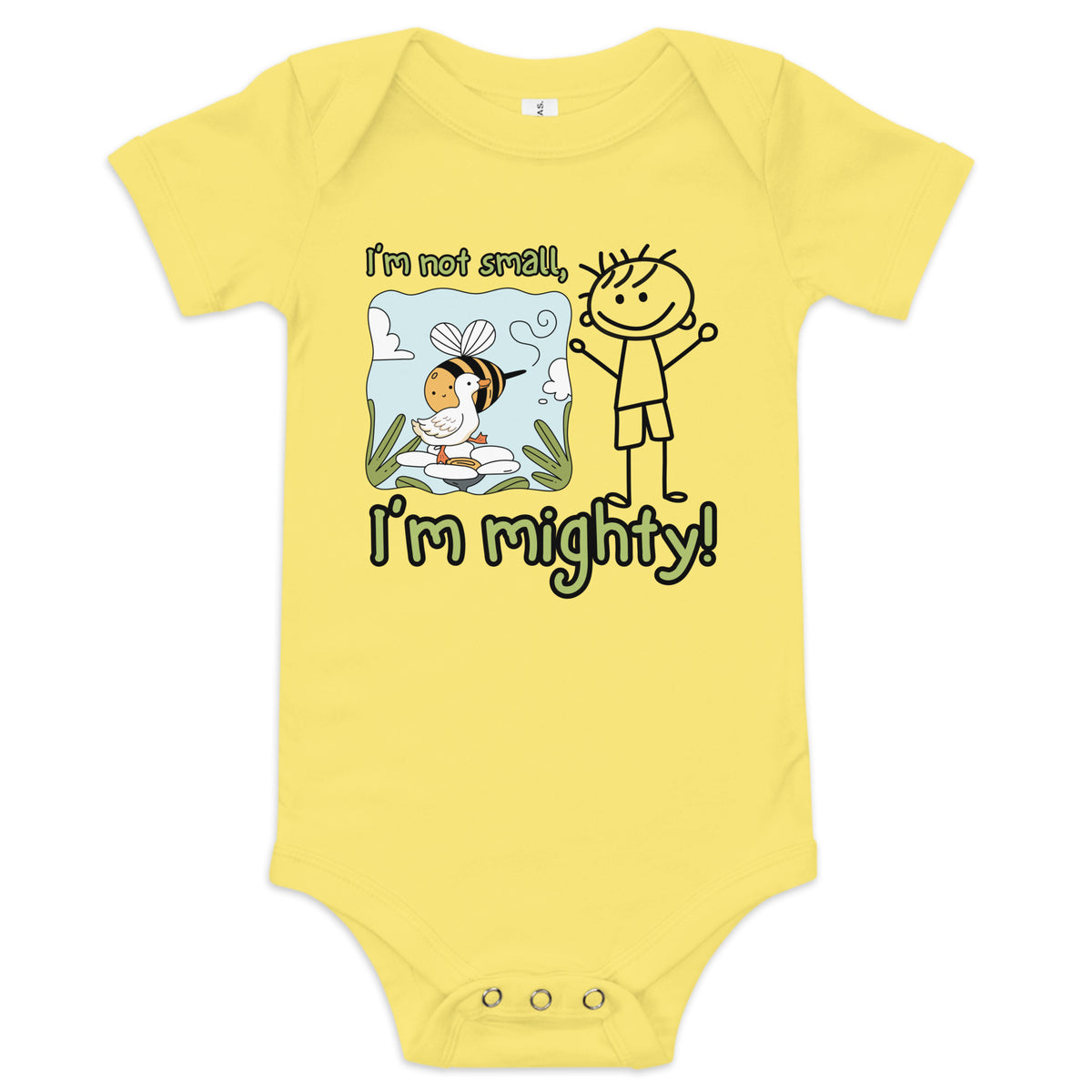 I'm Not Small - I'm Mighty Baby Bodysuit - - Baby Short One Sleeve Piece