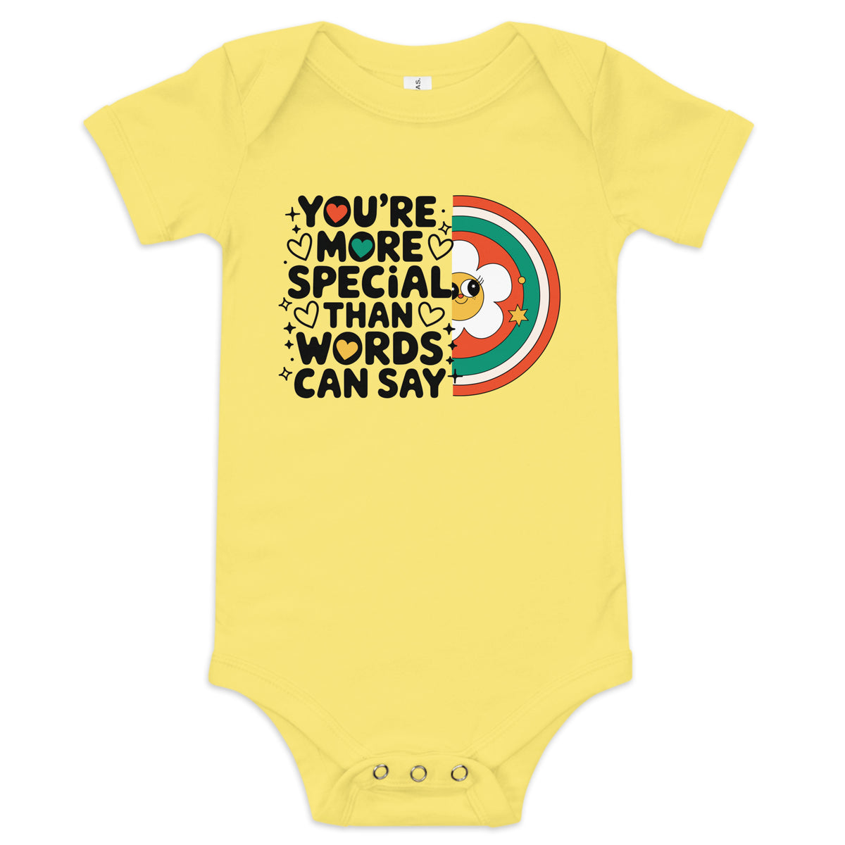 You're More Special Than Words Can Say Baby Bodysuit - Yellow - Baby Short One Sleeve Piece