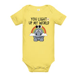 Baby Hippo Rainbow Bodysuit - Light Up Their World - - Baby Short One Sleeve Piece