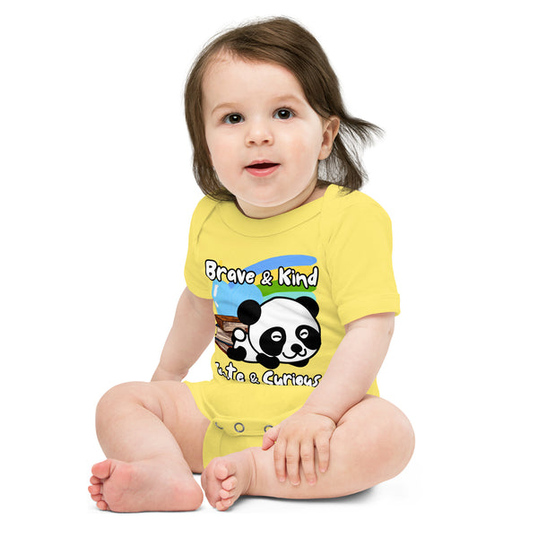 A Bookworm's Dream - A Panda Onesie - - Baby Short One Sleeve Piece