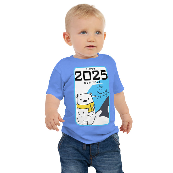 Polar Bear Wishes for 2025 - Kids New Year Tee - - Baby Jersey Short Sleeve Tee