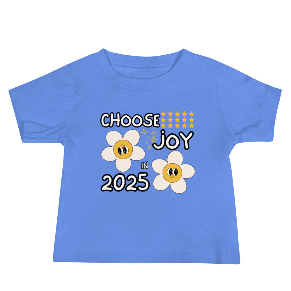 Choose Joy in 2025 - Daisy Delight Kids’ Tee - Heather Columbia Blue - Baby Jersey Short Sleeve Tee