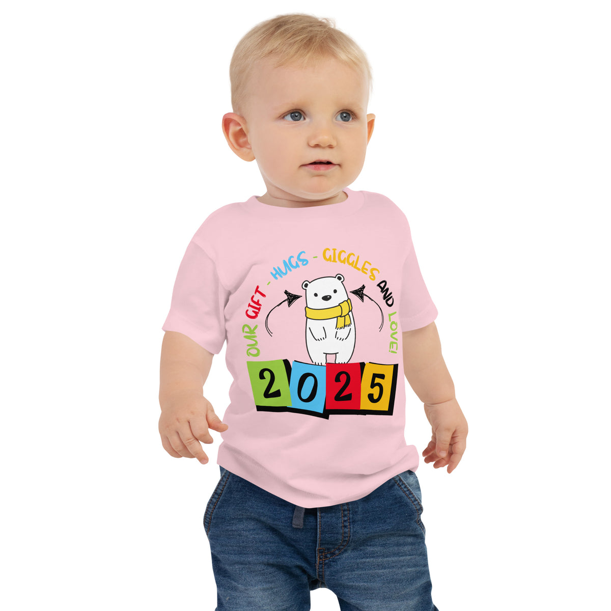 Gift the Cuddles – 2025 Polar Bear Kids’ Tee - - Baby Jersey Short Sleeve Tee