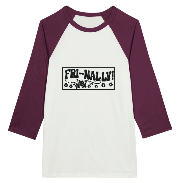 Fri-naily Flower Power Raglan Tee - White and Maroon -