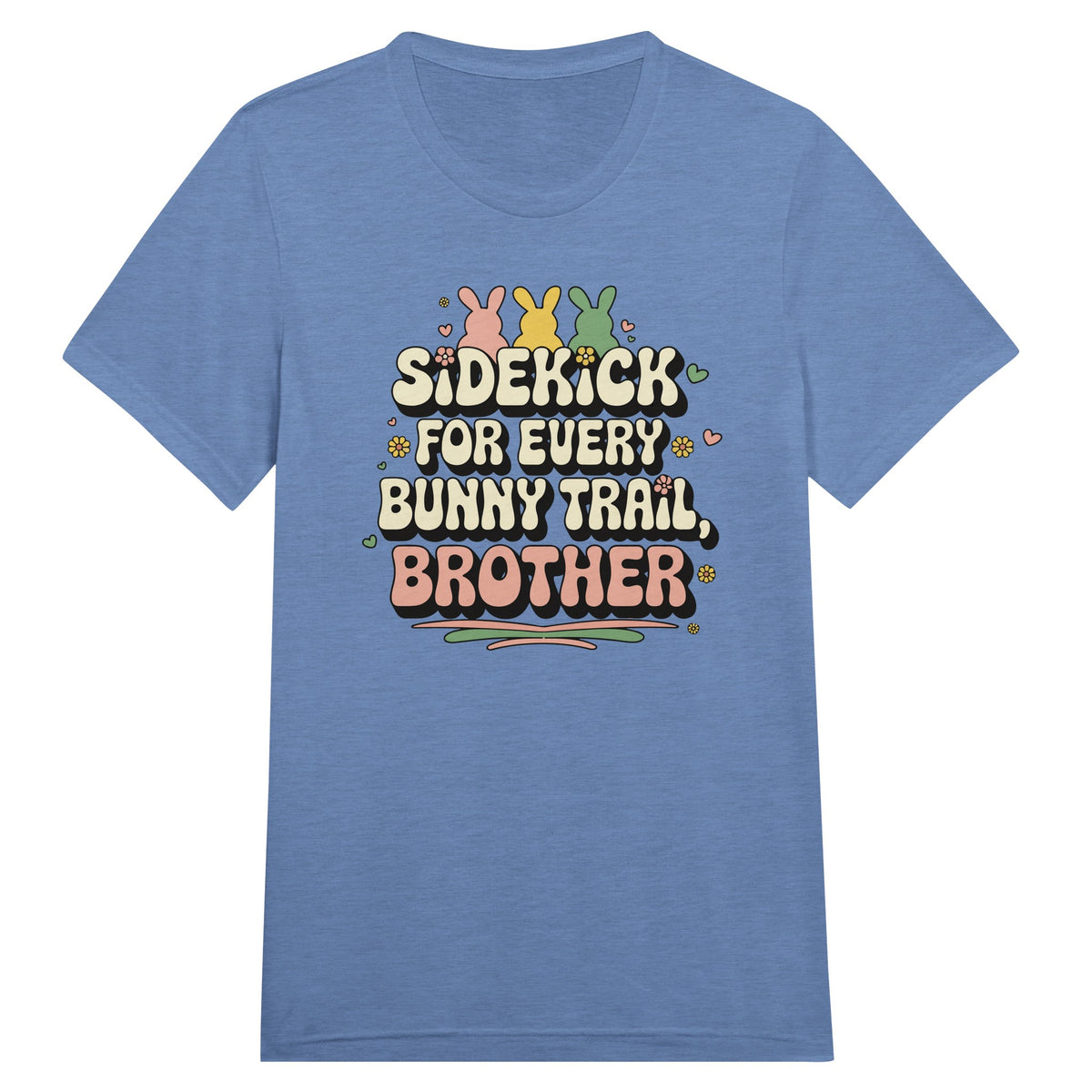 Gift for Brother – Bunny Trail Crewneck Tee - Blue Triblend - T-Shirt