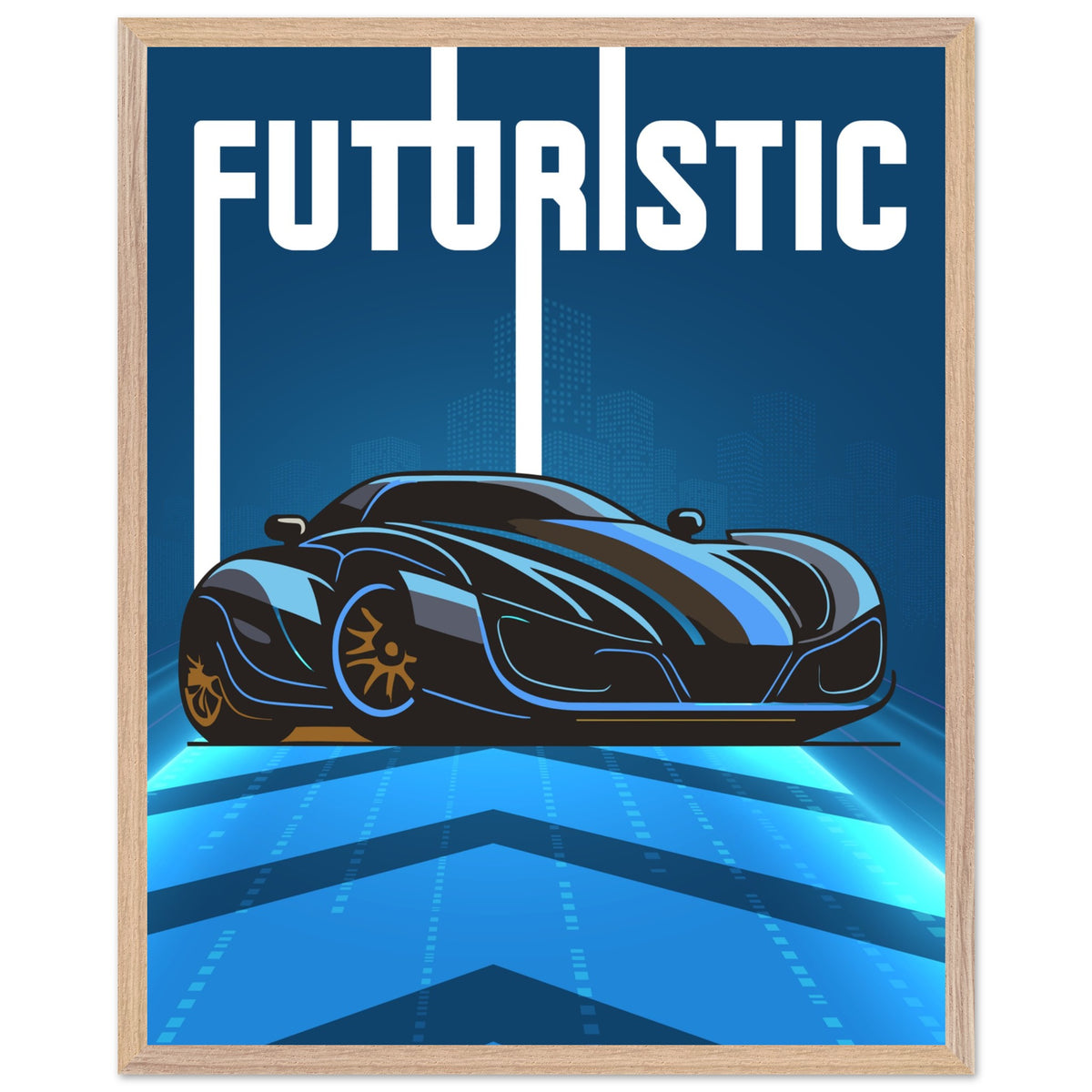 Futuristic Elegance - Premium Framed Poster - 40x50 cm 16x20″ Wood frame - Wooden Framed Posters