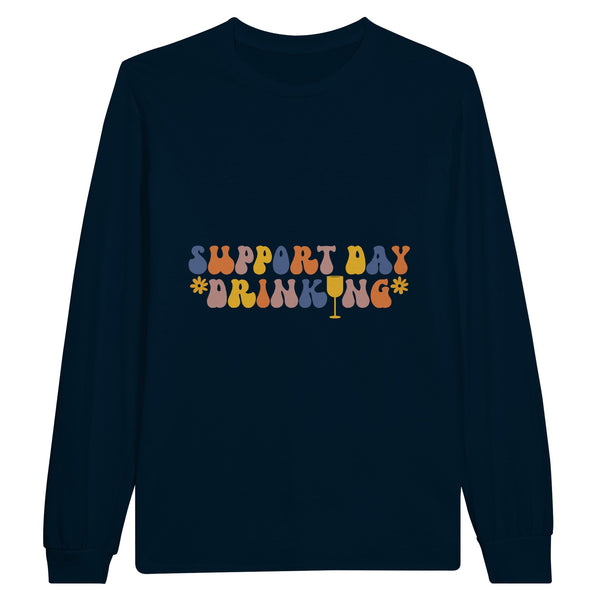 Support Day Drinking - Fun & Comfortable Tee - Navy - Print Material