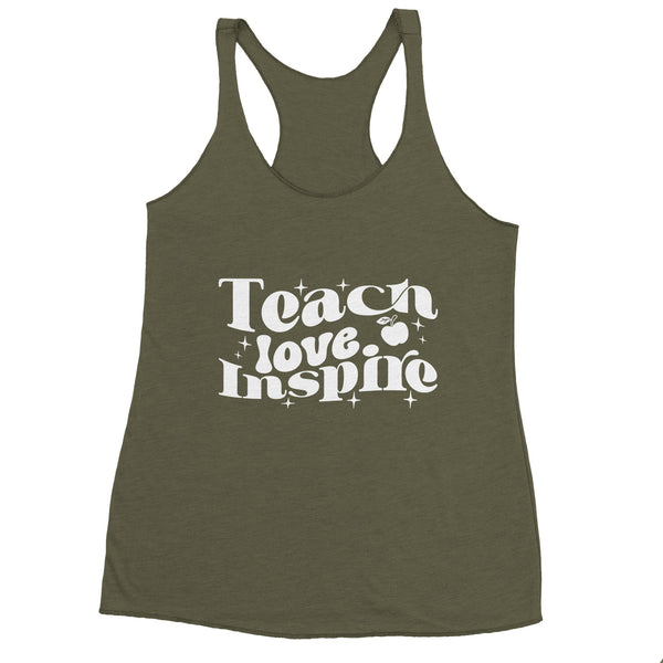 Spread Love - Embrace Empowerment in 'Teach Love Inspire - Military Green - Print Material