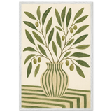 Minimalist Olive - Wooden Framed Poster for Gifting - - Wooden Framed Posters