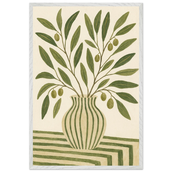 Minimalist Olive - Wooden Framed Poster for Gifting - - Wooden Framed Posters