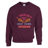 Pizza Over Opinions - A Bold Statement Apparel - Maroon - Sweatshirt