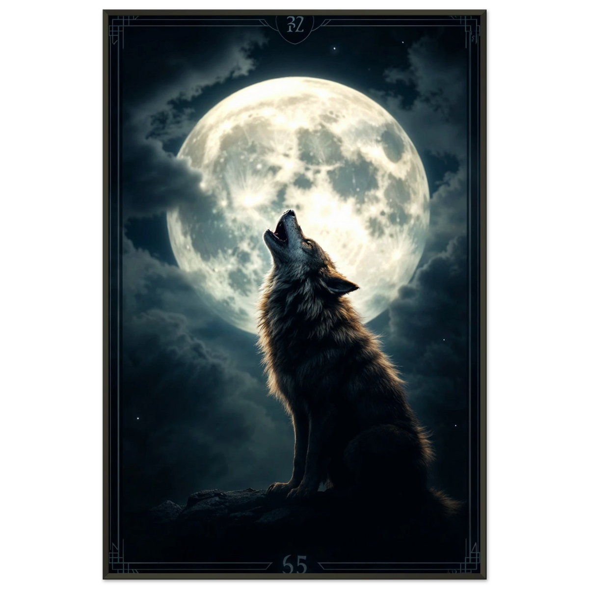 Wolf’s Call - Premium Memory Art Poster - - Metal Framed Posters