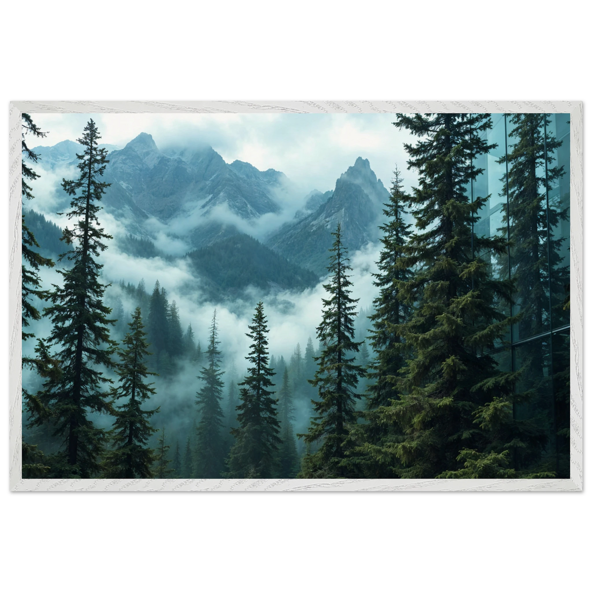 Peaceful Pines Framed Poster – A Scenic Gift Idea - - Wooden Framed Posters