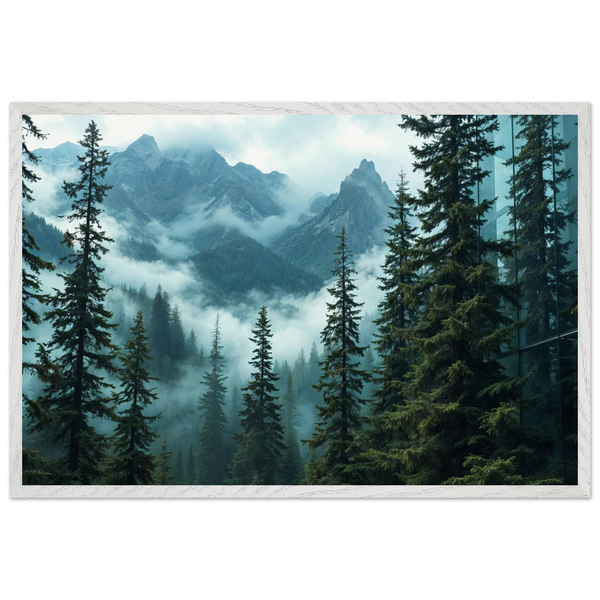 Peaceful Pines Framed Poster – A Scenic Gift Idea - - Wooden Framed Posters
