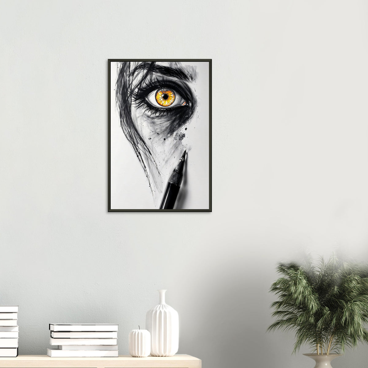 Fiery Vision - The Eye of Creativity Wall Art - 40x60 cm 16x24″ - Framed Posters