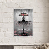 Whispers of the Rain - Woman with Umbrella Art - - Framed Posters