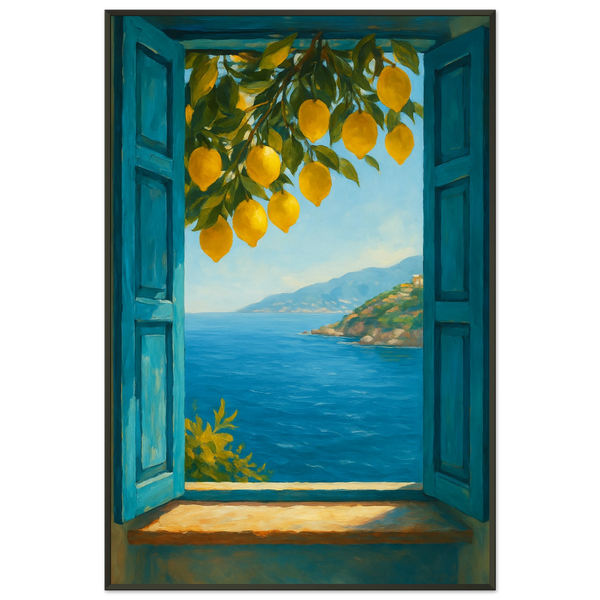 Mediterranean Lemons – Metal Poster for Home Decor - - Metal Framed Posters