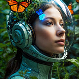 Futuristic Harmony - Astronaut and Nature - 20x30 - Framed Posters