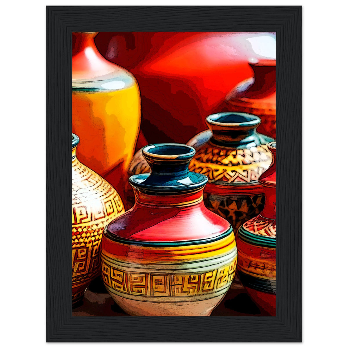 Heritage Hues - Framed Art Masterpiece - 13x18 cm 5x7″ Black frame - Wooden Framed Posters