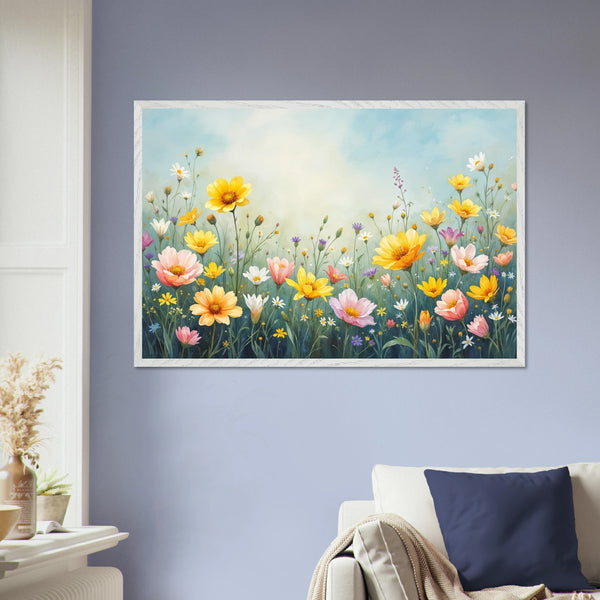 Nature’s Touch – Floral Framed Poster Gift - White frame - Wooden Framed Posters