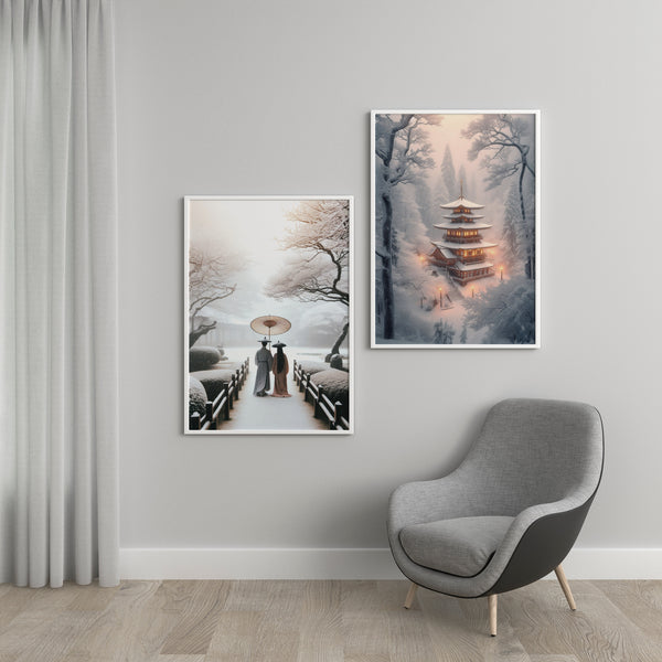 Serenity in Winter's Embrace - 24x36 - Framed Posters