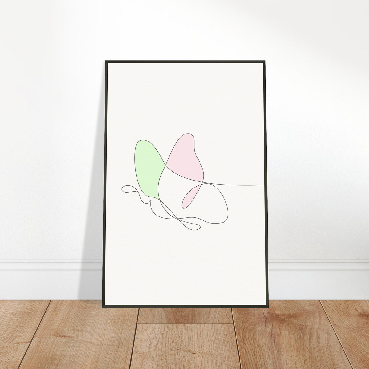 Fluttering Elegance - Minimalist Butterfly - - Metal Framed Posters